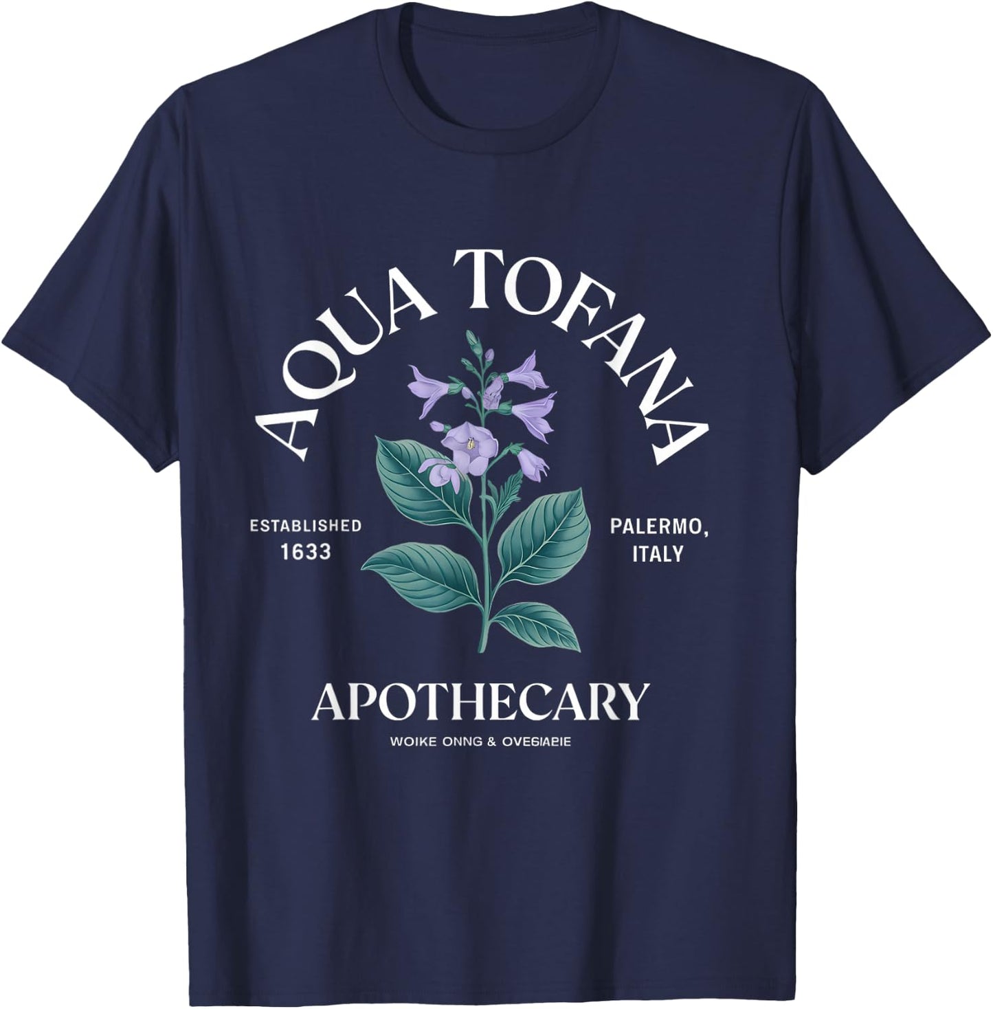 Feminist Aqua Tofana Apothecary Vintage Mystery T-Shirt - T-Shirt | Navy