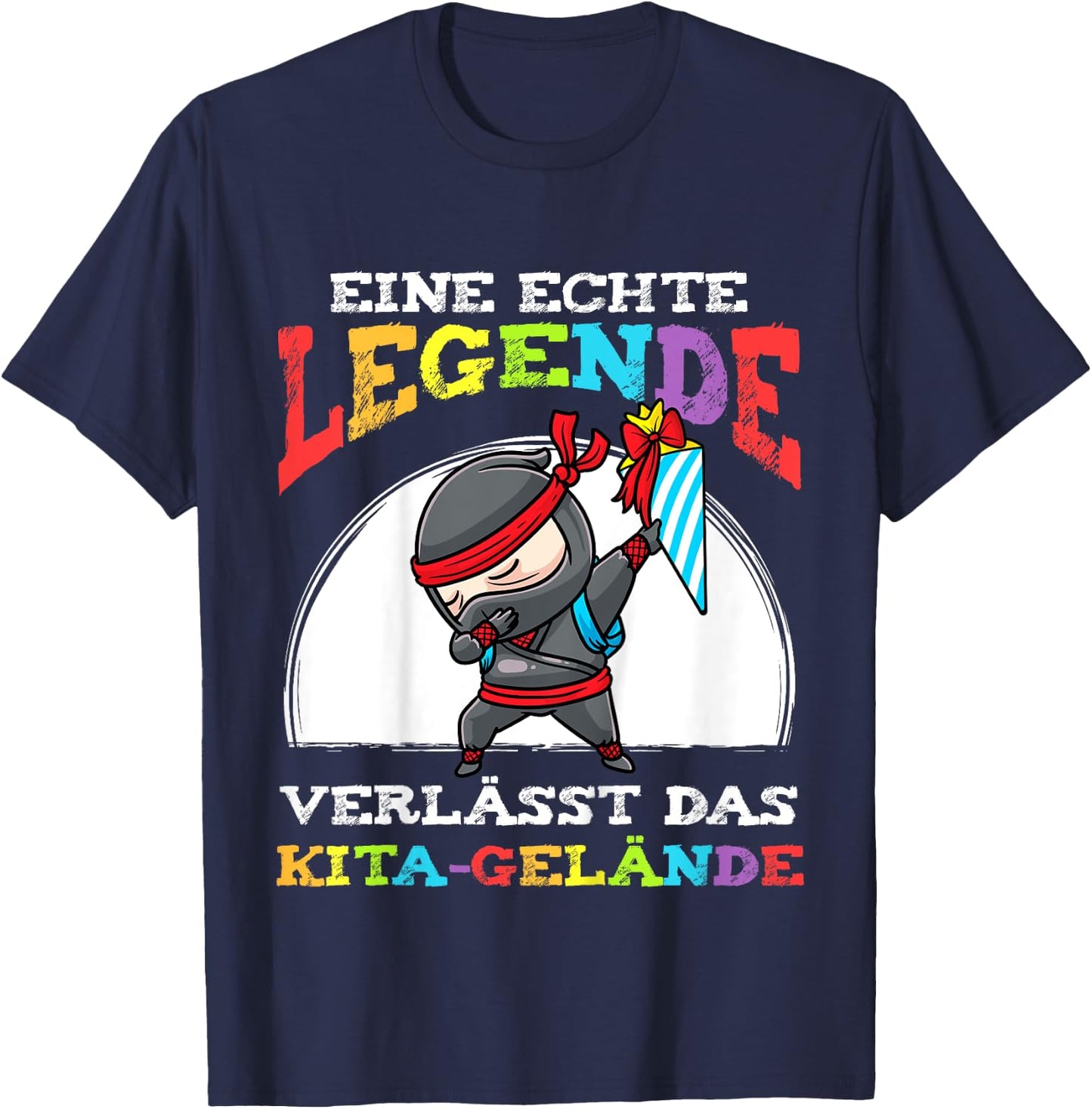 Einschulung Schulkind 2022 Schultüte Ninja Schulanfang T-Shirt - T-Shirt | Navy