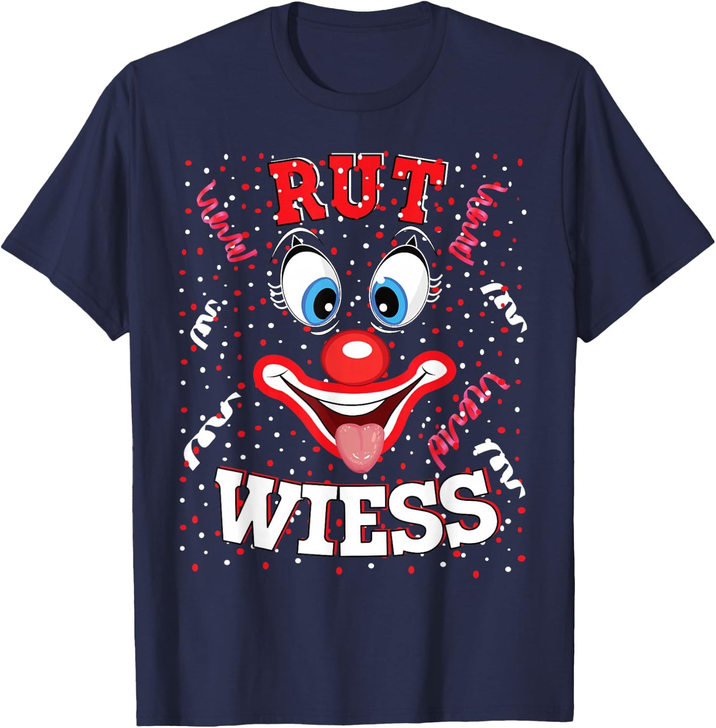 Köln Rut und Wiess Red White Carnival Kölsch Clown , black T-Shirt - T-Shirt | Navy