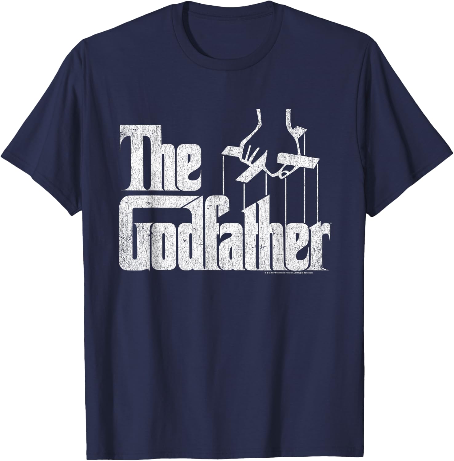 The Godfather - Herren, Schwarz, S, Kurzarm, Klassische Passform, Offizielles 'The Godfather' Logo T-Shirt - T-Shirt | Navy