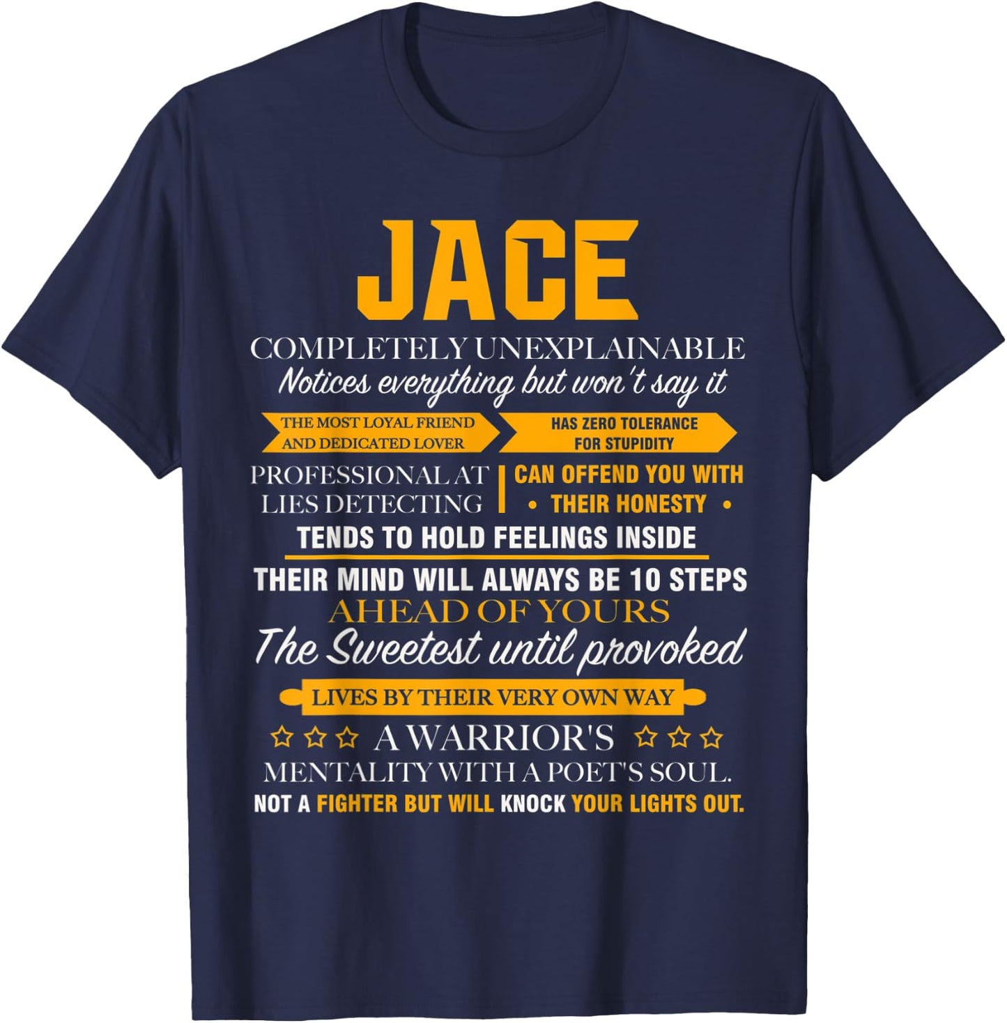 Jace completely unexplainable name shirt Front Print 1kana T-Shirt - T-Shirt | Navy