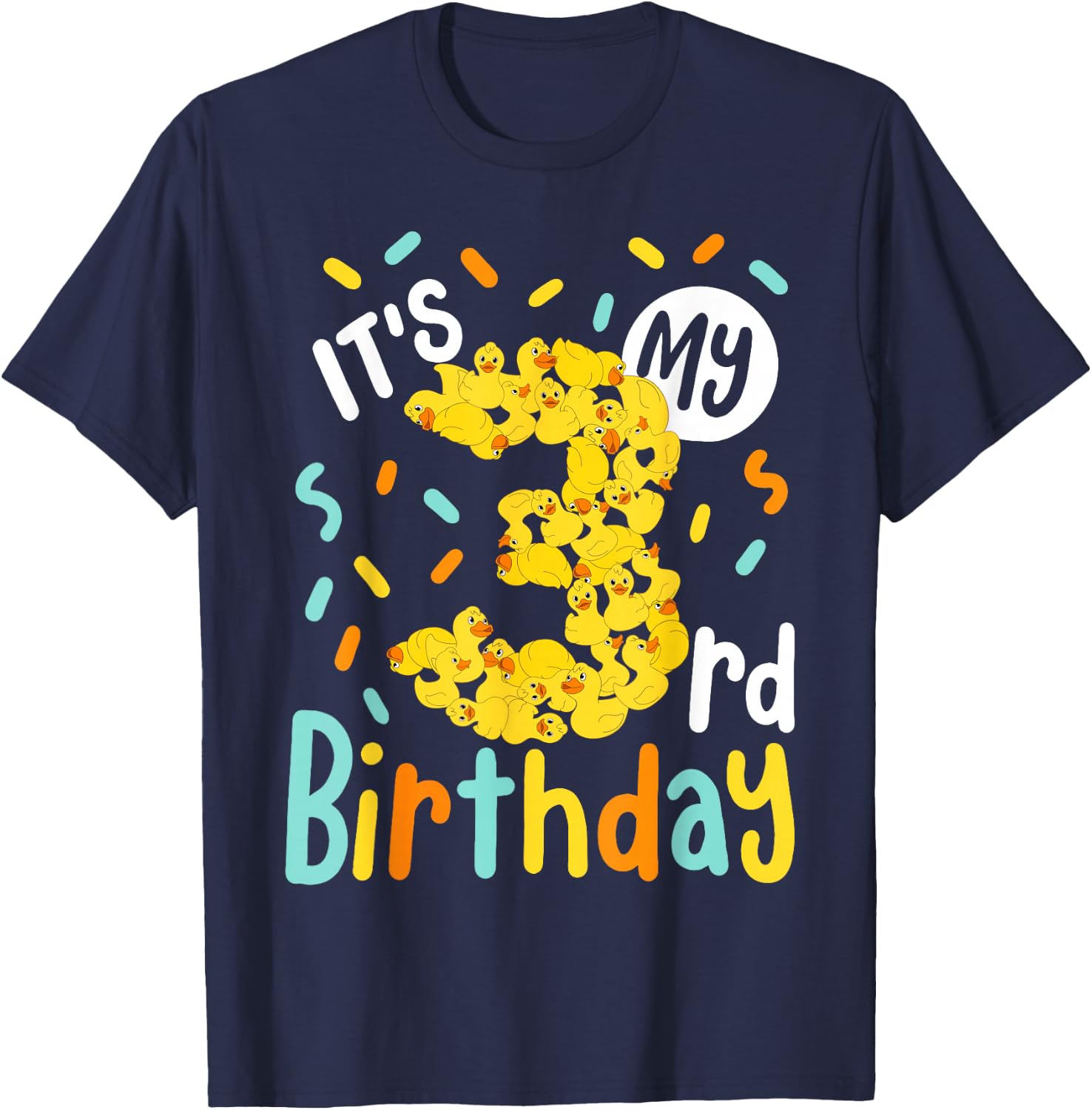 It's My 3rd Birthday Rubber Duck Toddler 3 Year Old Birthday T-Shirt - T-Shirt | Navy