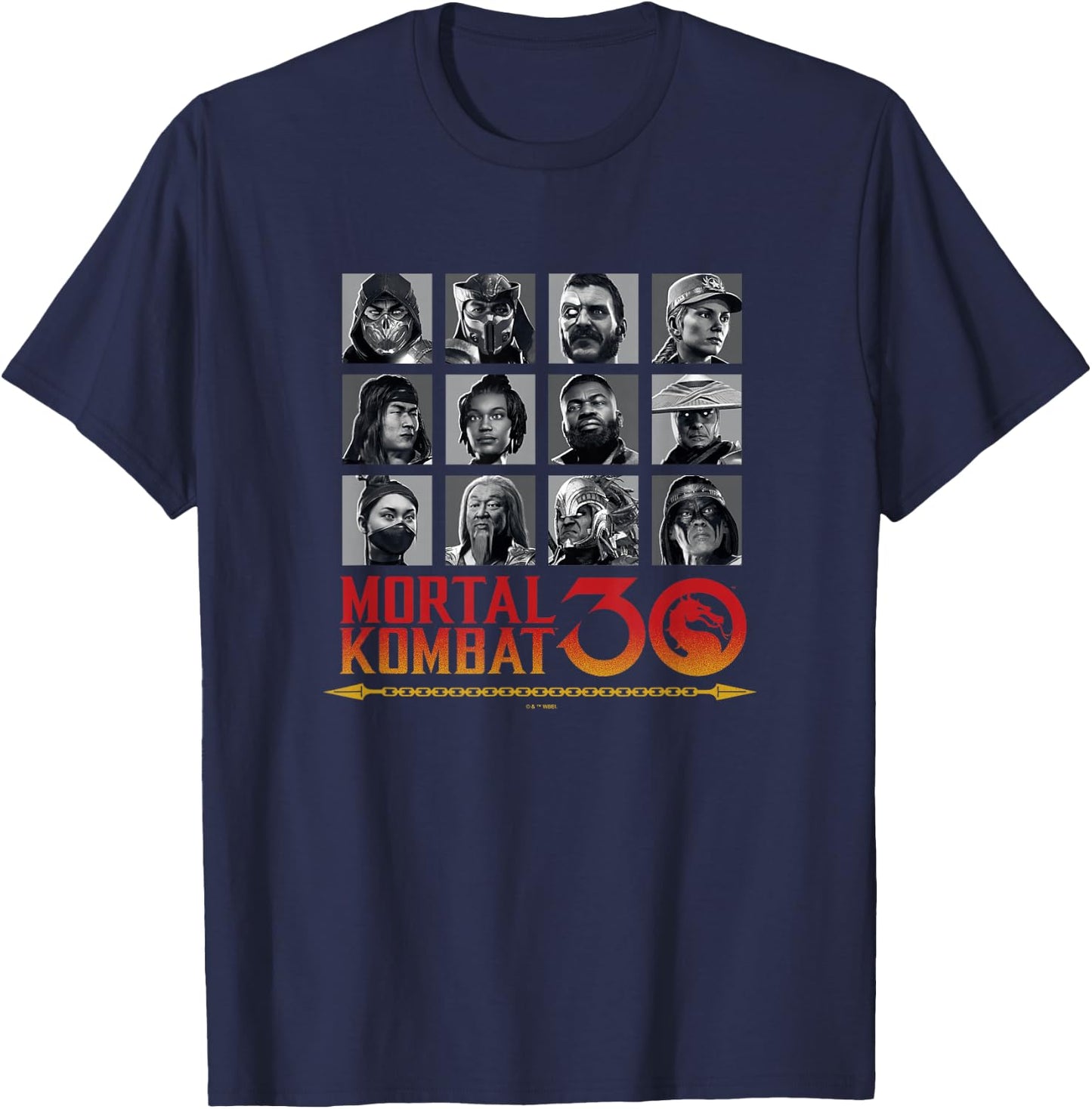Mortal Kombat Klassic 30 Anniversary Fighters Group Shot T-Shirt - T-Shirt | Navy