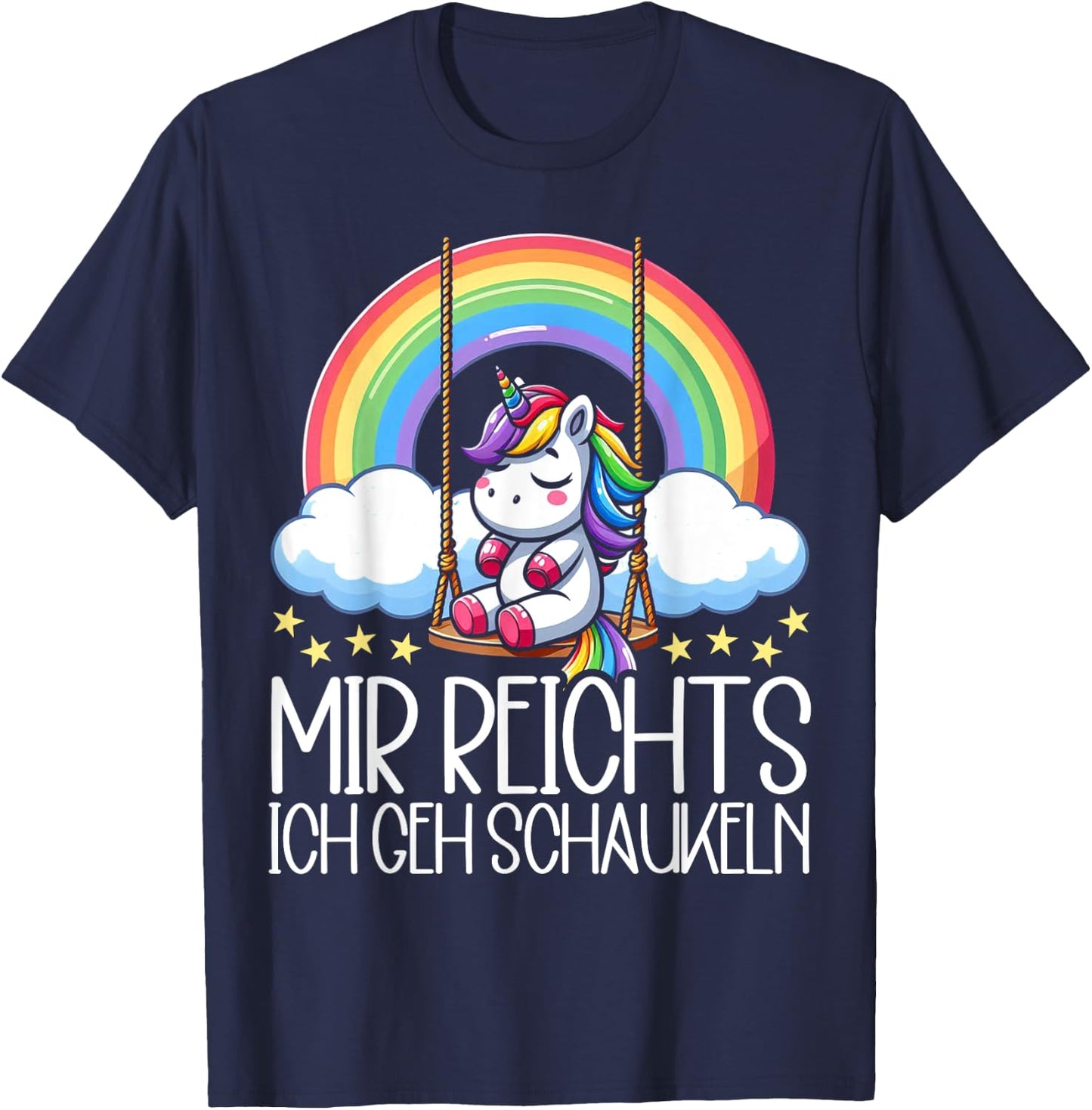Mir Reichts Ich Geh Schaukeln Funny Unicorn Partner Look , black T-Shirt - T-Shirt | Navy