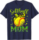Softball Mom Headband Leopard Softball Ball St Patricks Day T-Shirt - T-Shirt | Navy