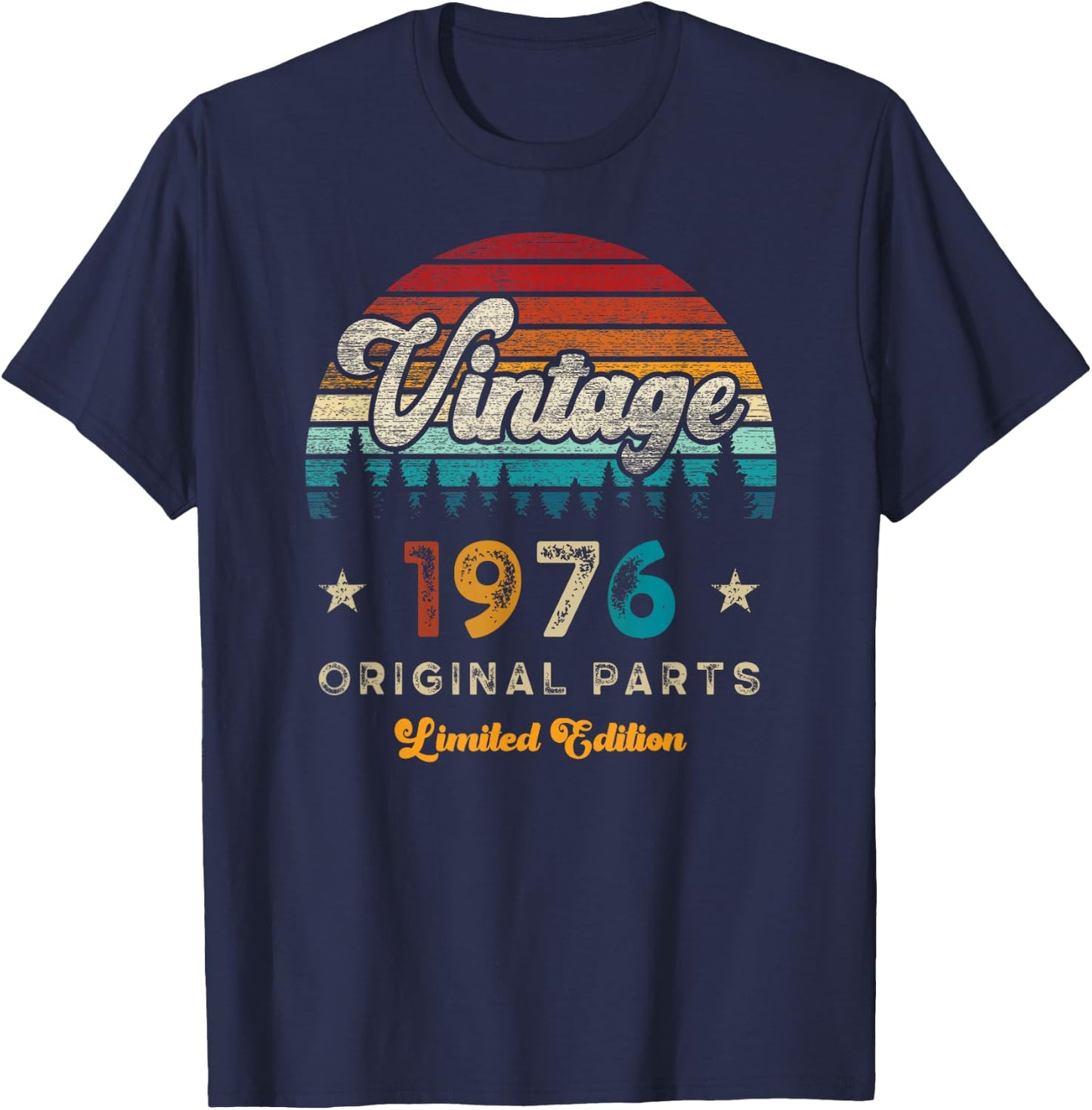 Vintage 1976 Birthday 49 Years Old Limited Edition T-Shirt - T-Shirt | Navy