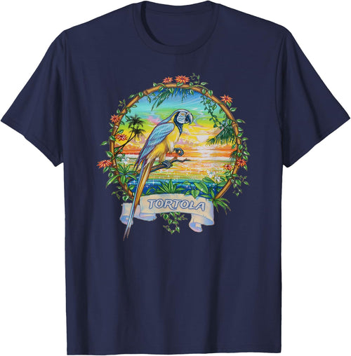 Tortola, BVI Vintage Tropical Parrot Vacation