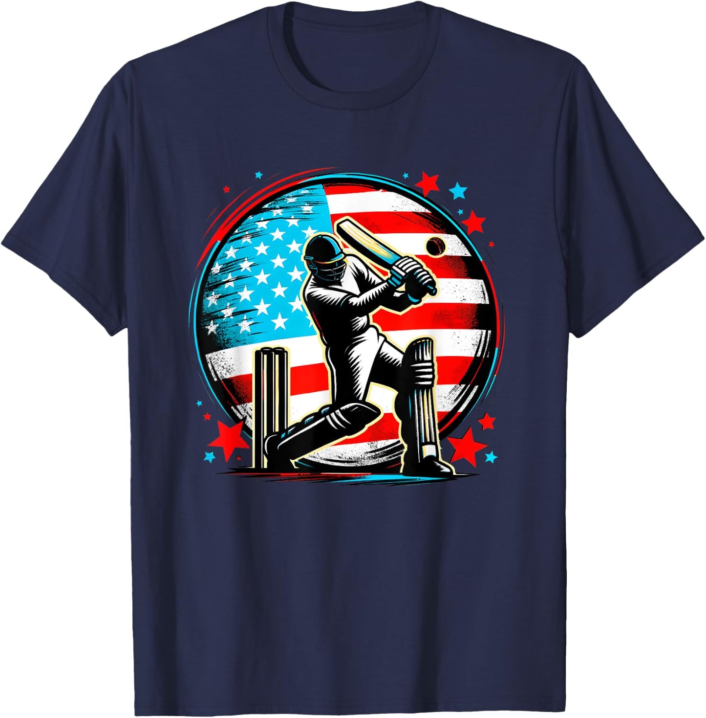 USA Cricket Jersey USA Cricket Team Lover Supporter America T-Shirt - T-Shirt | Navy
