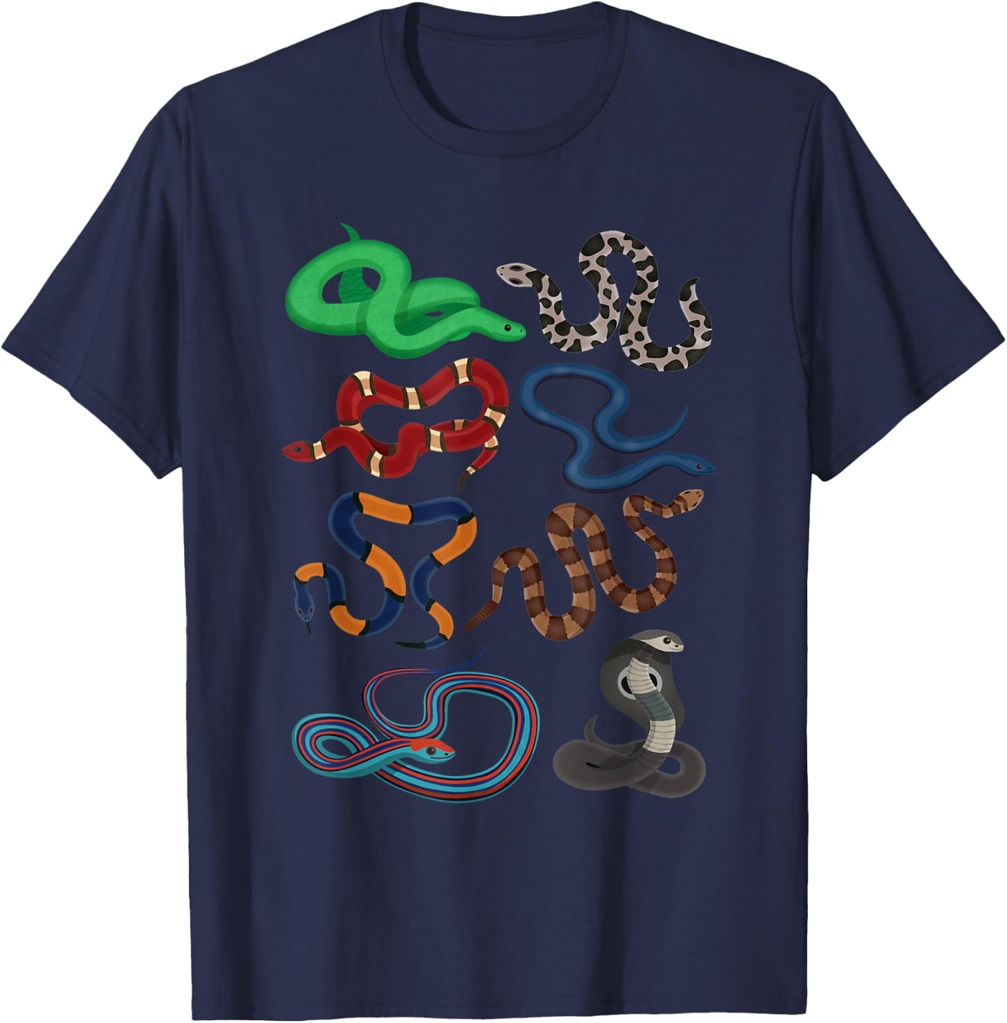 Different Types Of Snakes - Serpent Zoo Snake Reptile Lover T-Shirt - T-Shirt | Navy