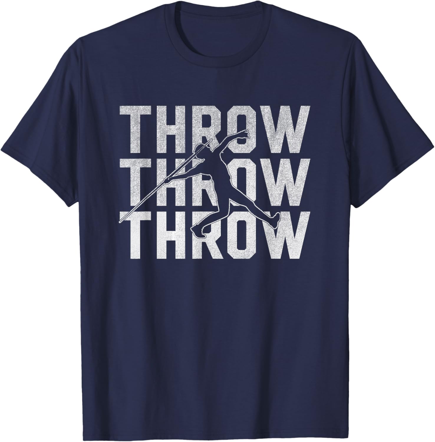 Javelin Throw Sports T Shirt Thrower Athlete Track T-Shirt - T-Shirt | Navy