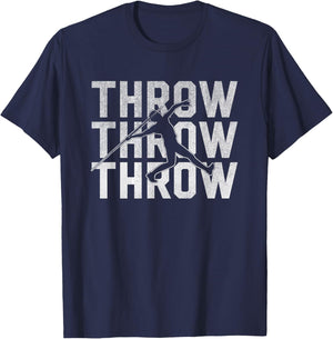 Javelin Throw Sports T Shirt Thrower Athlete Track T-Shirt - T-Shirt | Navy