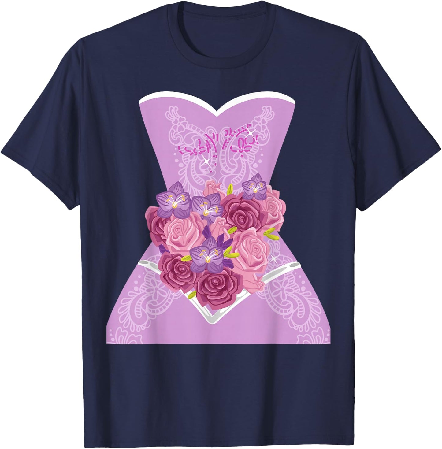 Simple Wedding Dress Gift Bridal Showers gift T-Shirt - T-Shirt | Navy