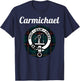 Carmichael Clan Scottish Name Coat of Arms Tartan T-Shirt - T-Shirt | Navy