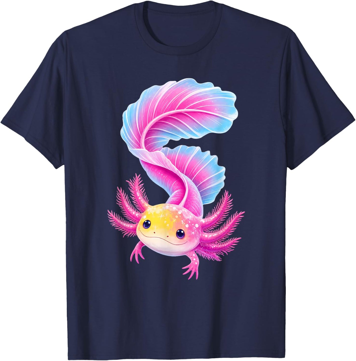 Kawaii Axolotl Graphic Lovers Men Women Kids T-Shirt - T-Shirt | Navy
