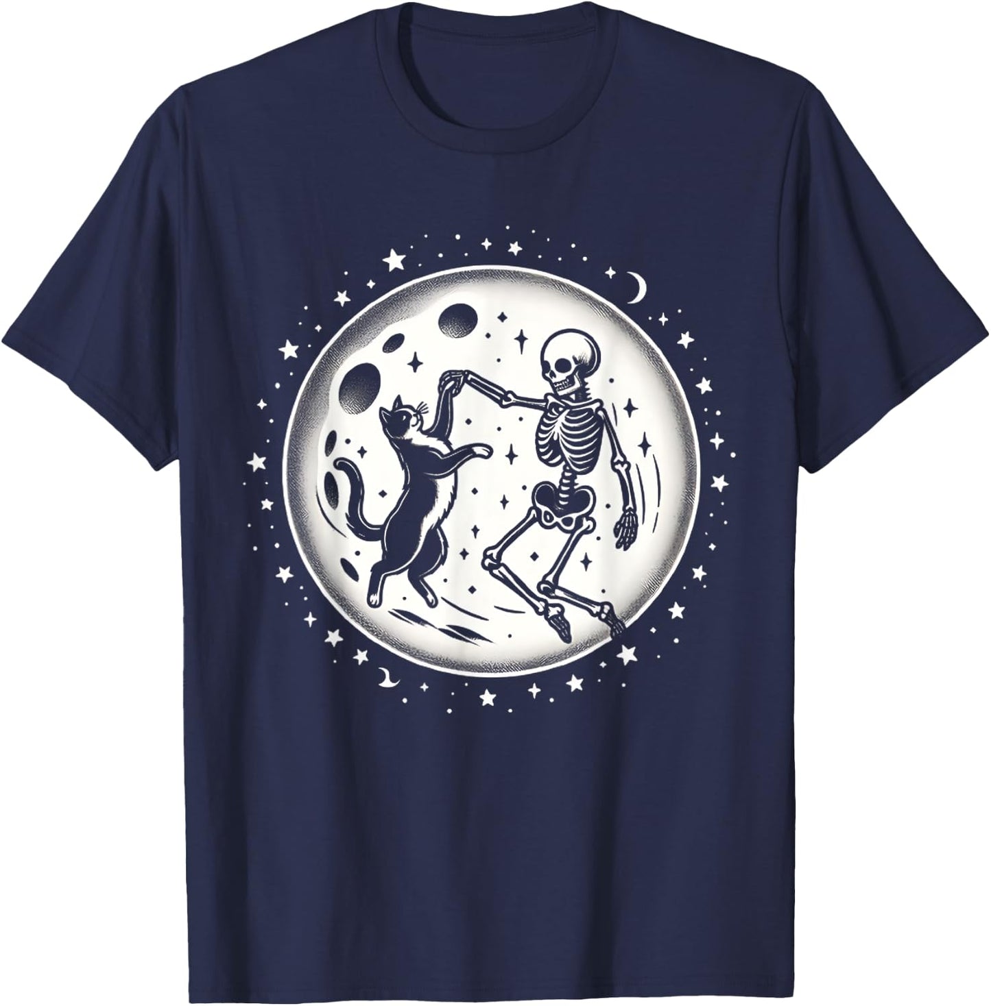 Cat Skeleton Cute Cat Halloween Costumes Cat Skull Women Kid T-Shirt - T-Shirt | Navy