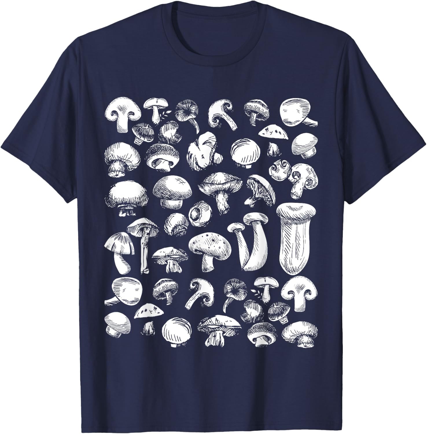 Wild Mushroom Shirt | Mycology Fungiphile Fungi Foraging T-Shirt - T-Shirt | Navy
