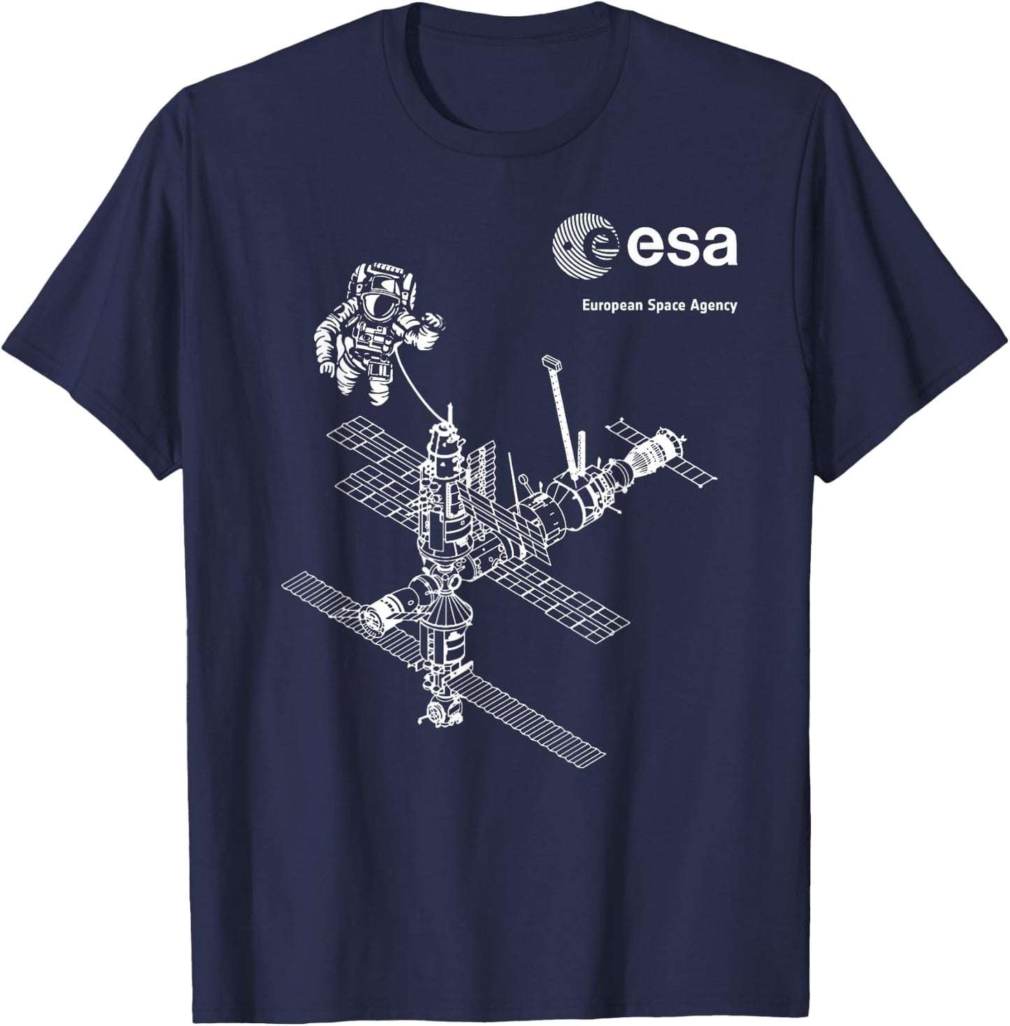 ESA ISS Internationale Raumstation Astronaut - ESA ISS - Erwachsene - Astronaut - Schwarz - S T-Shirt - T-Shirt | Navy