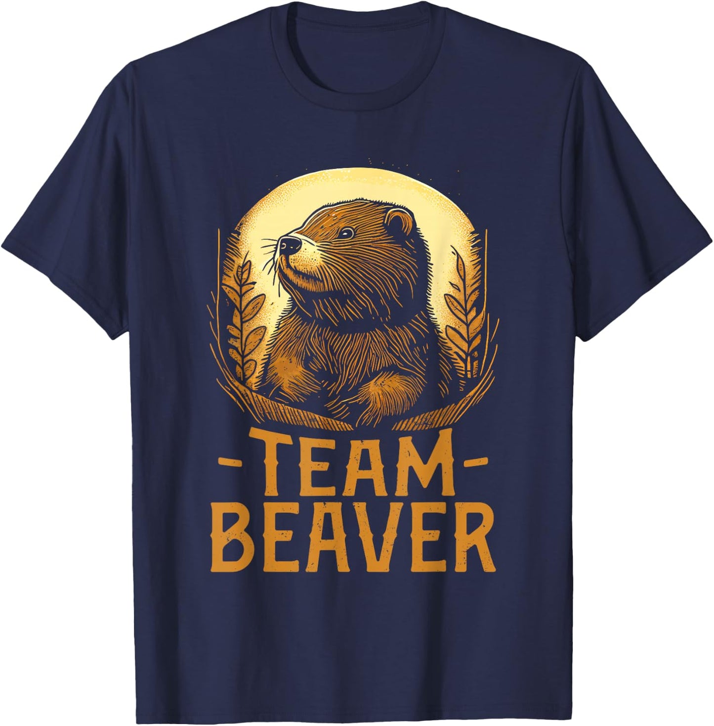 Team Beaver - Funny Cute Beaver Lover T-Shirt - T-Shirt | Navy