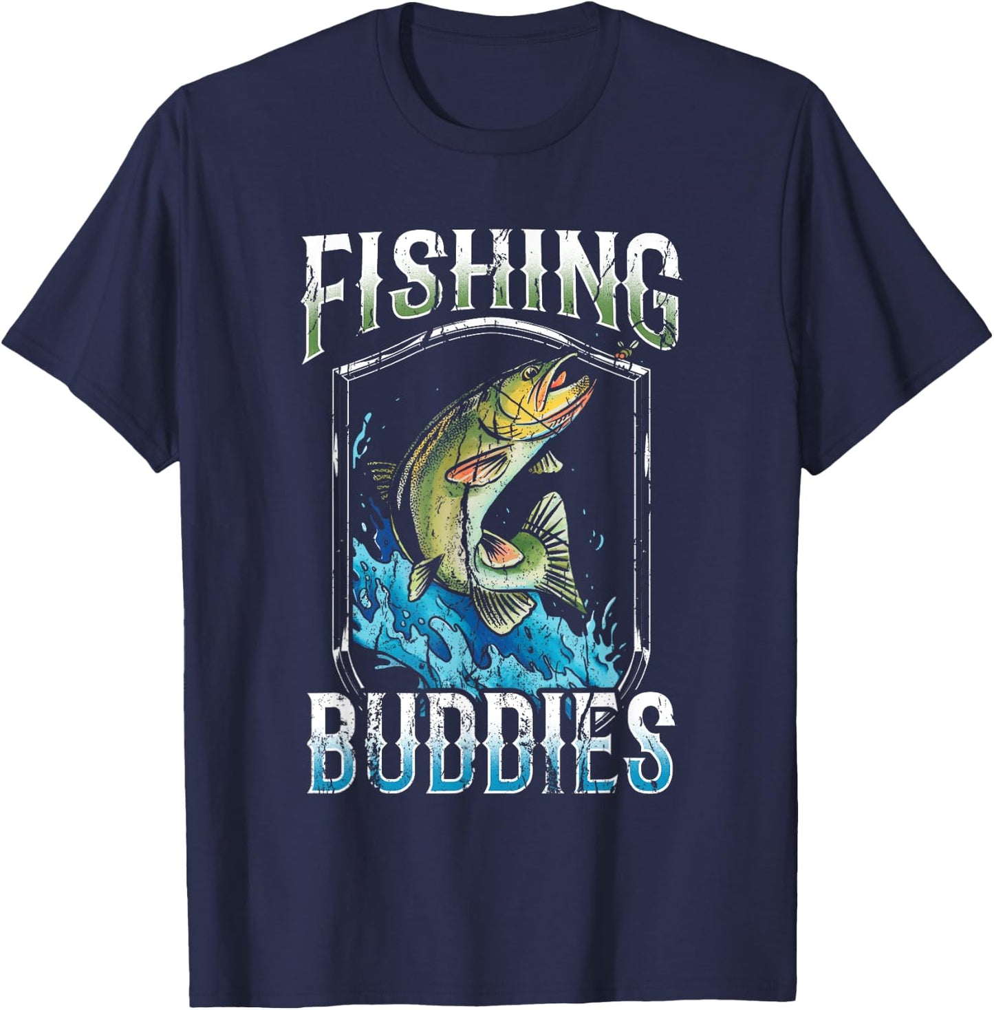 Fishing Buddies Fisher Buddy Fisherman T-Shirt - T-Shirt | Navy