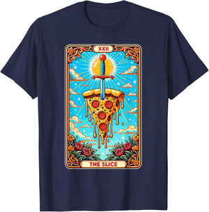 Tarot card funny pizza shirt pizza knife pizza shovel fast food T-Shirt - T-Shirt | Navy