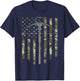 Crossbow Hunting Vintage American Flag Camouflage T-Shirt - T-Shirt | Navy