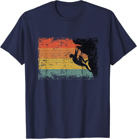 Vintage Rock Climbing Bouldering T-Shirt - T-Shirt | Navy