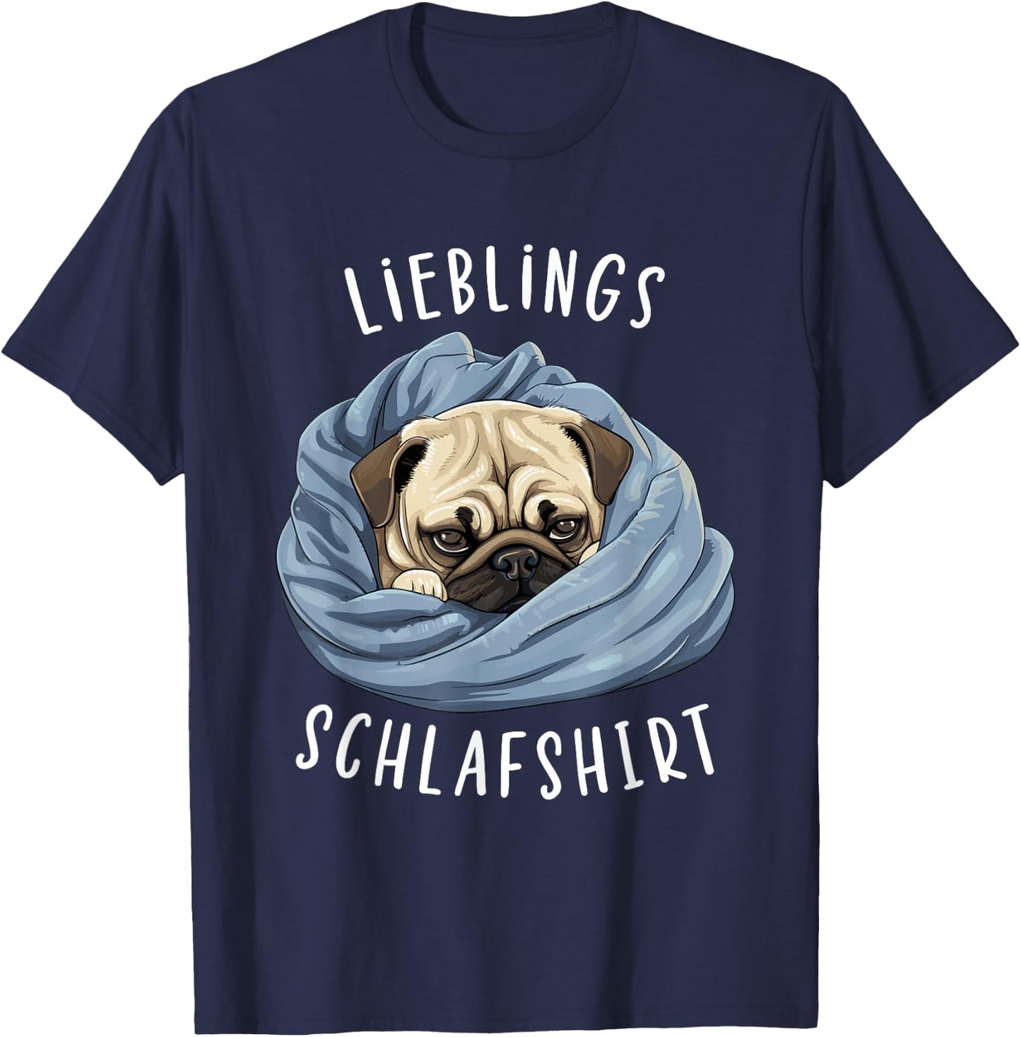 Hund Offizielles Lieblings Schlafshirt Mops T-Shirt - T-Shirt | Navy