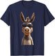 Donkey with Sunglasses Donkey Riding Cute Donkey T-Shirt - T-Shirt | Navy