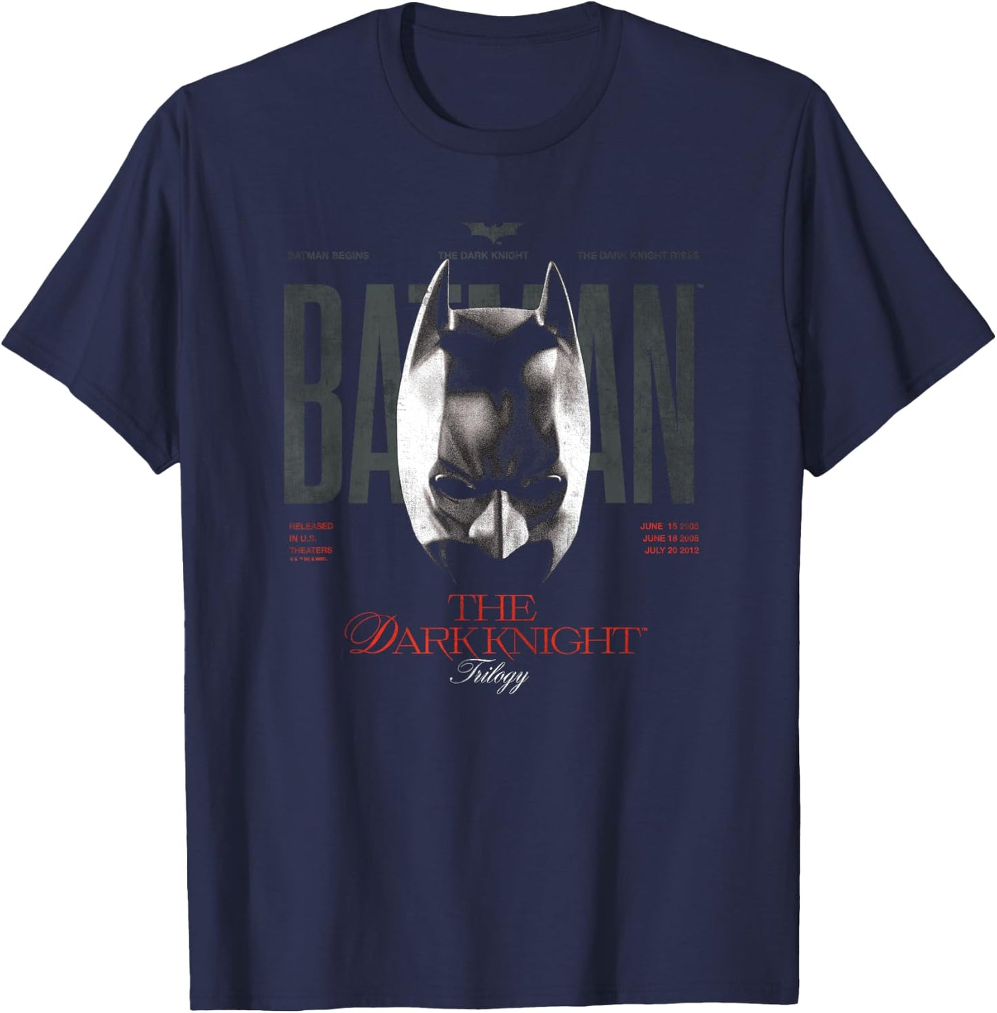 Batman The Dark Knight Trilogy Cowl 85th Anniversary T-Shirt - T-Shirt | Navy