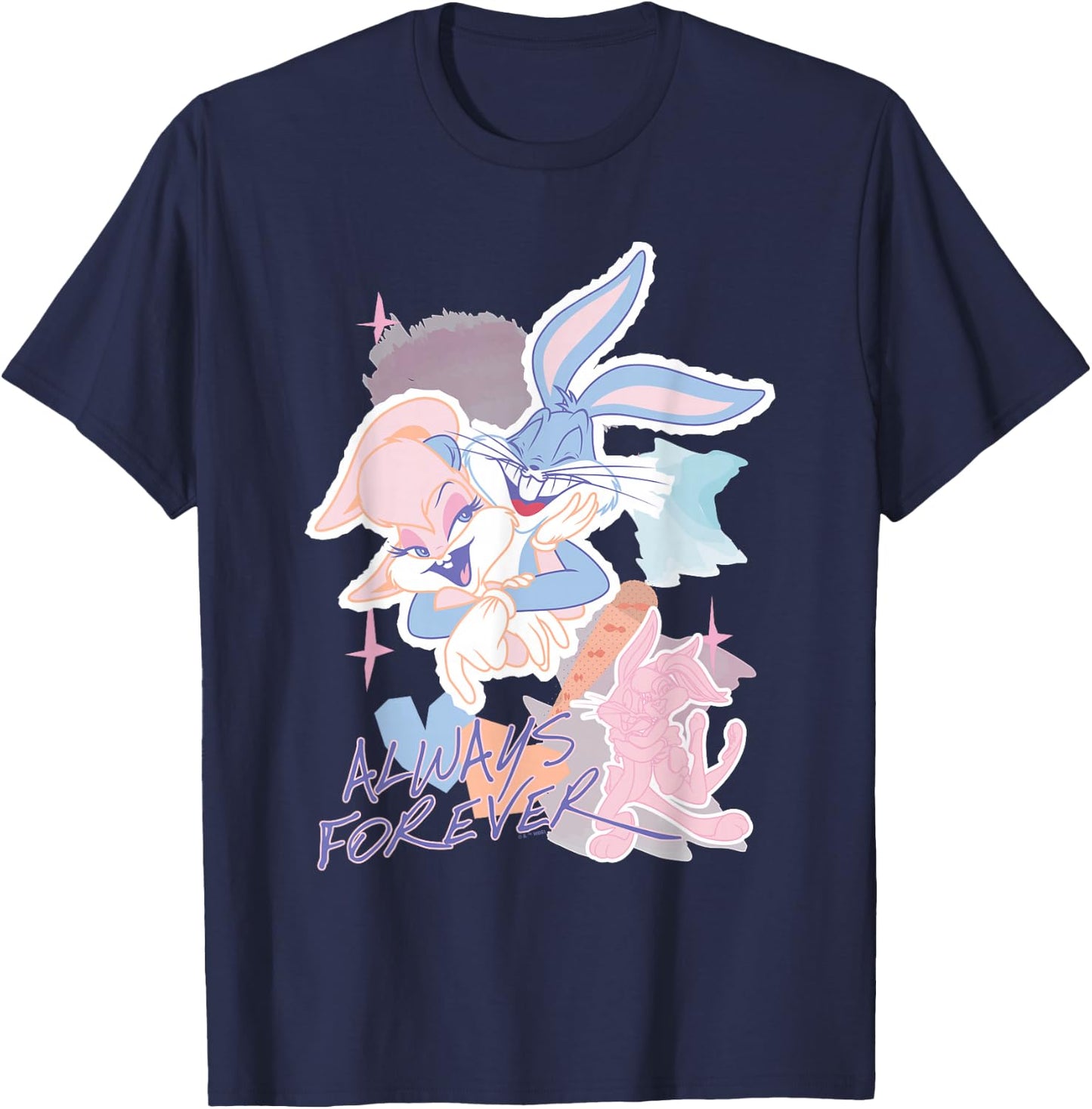 Looney Tunes Valentine's Day Lola Bugs Bunny Always Forever T-Shirt - T-Shirt | Navy
