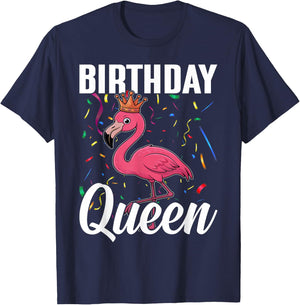 Flamingo Birthday Flamingo Birthday Queen T-Shirt - T-Shirt | Navy