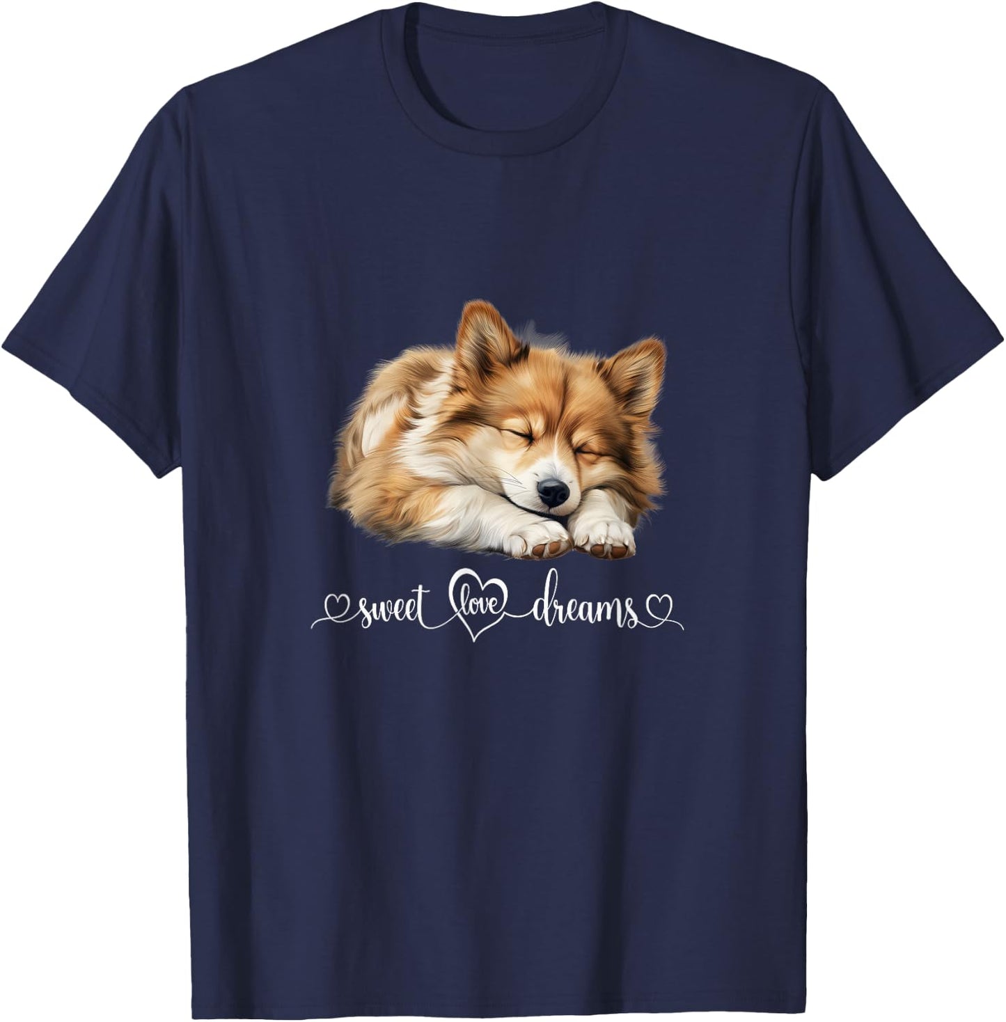 Cute Dog Graphic Dog Lover Icelandic Sheepdog Puppy Dog T-Shirt - T-Shirt | Navy