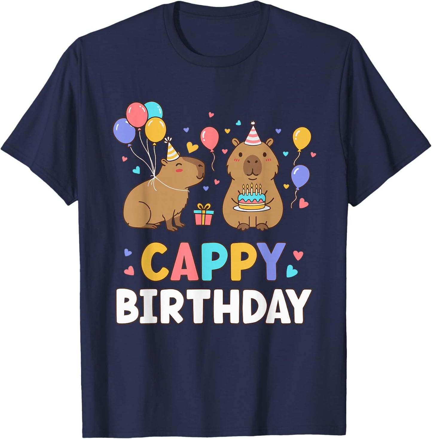 Alles Gute zum Geburtstag Capybara Kids Happy Birthday Mädchen Junge Bday T-Shirt - T-Shirt | Navy