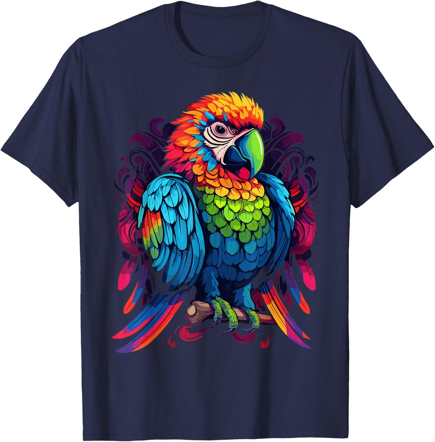Colourful Parrot T-Shirt - T-Shirt | Navy