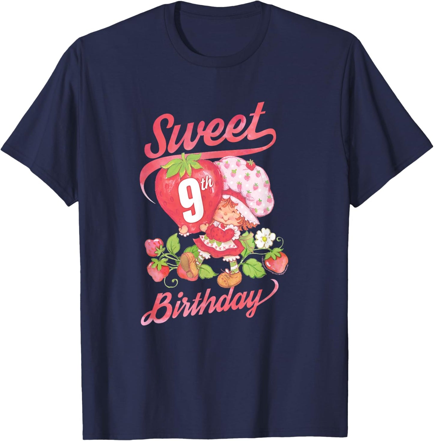 Strawberry Shortcake Vintage Sweet 9th Birthday T-Shirt - T-Shirt | Navy