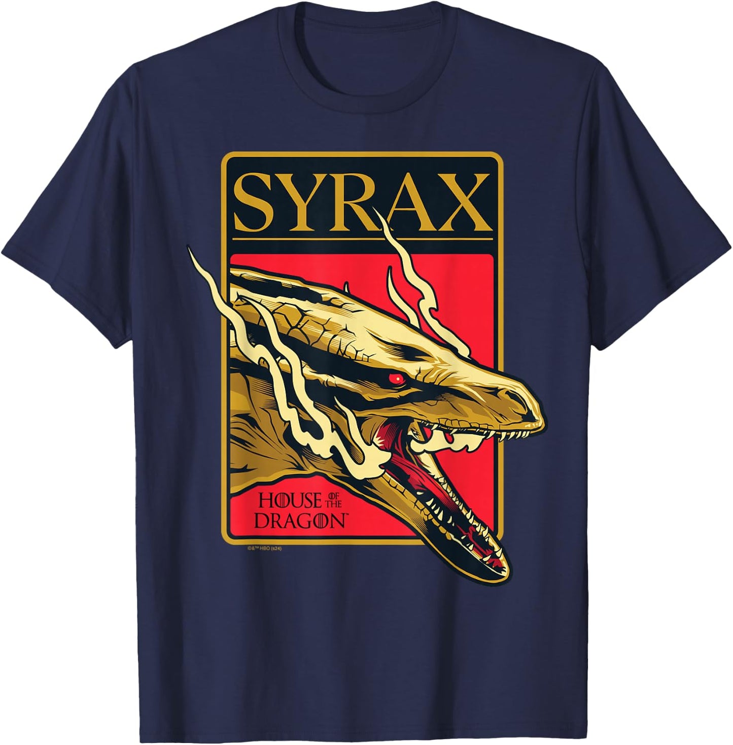 House Of The Dragon - Syrax Rhaenyra Targaryen Dragon T-Shirt - T-Shirt | Navy