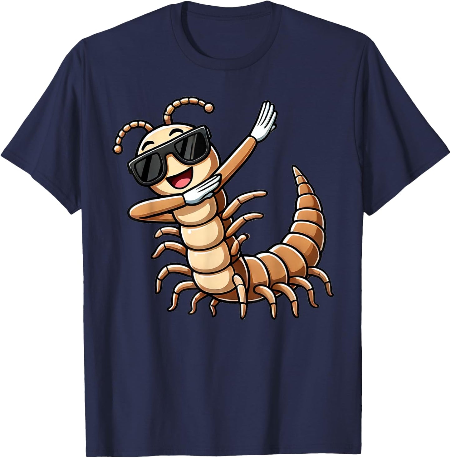 Dabbing Centipede Funny Insect with Centipede , black T-Shirt - T-Shirt | Navy