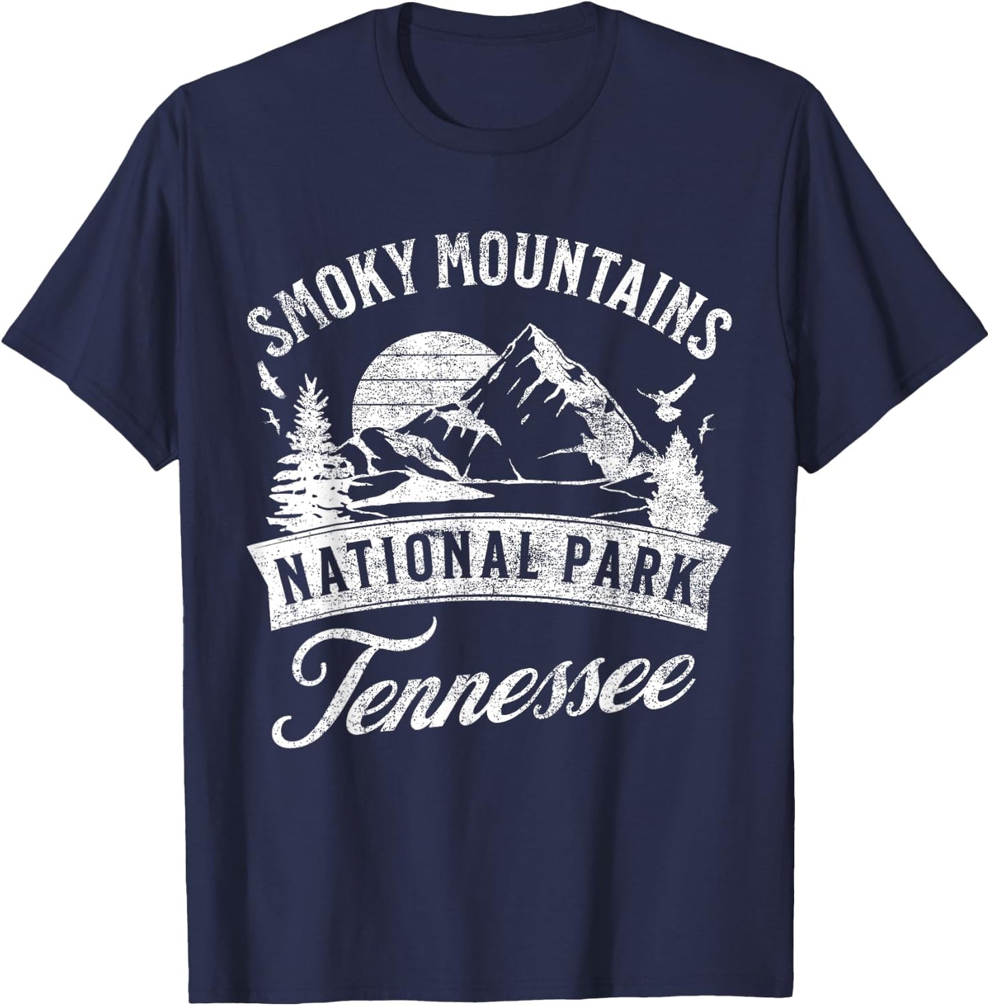 Great Smoky Mountains Nature Mountains Hiking Outdoors T-Shirt - T-Shirt | Navy