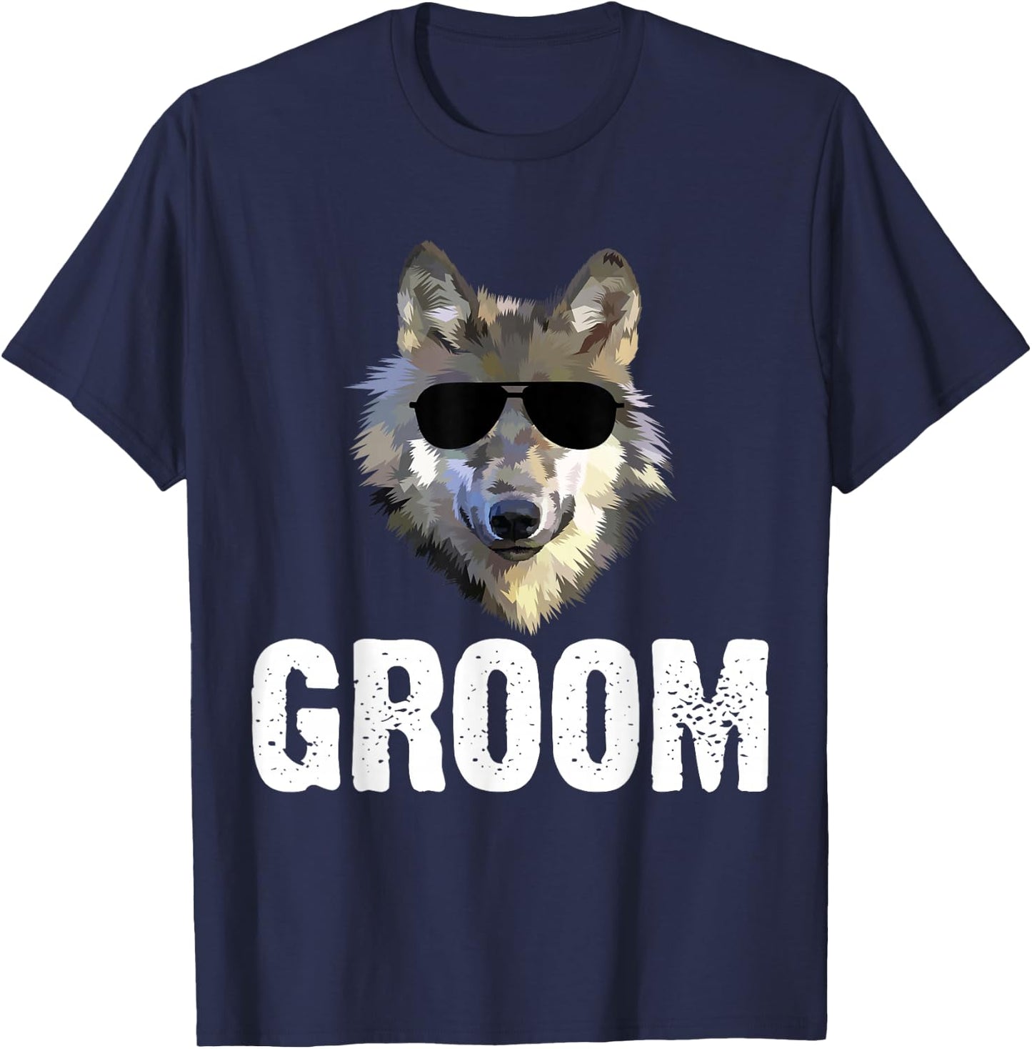 Grooms Wolfpack Bachelor Party Groomsmen Wedding Team T-Shirt - T-Shirt | Navy