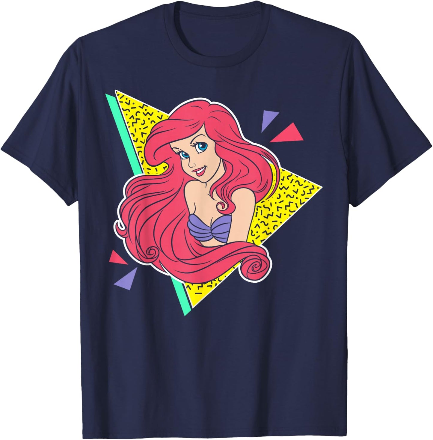 Disney Little Mermaid Ariel Retro 80's Style Graphic T-Shirt - T-Shirt | Navy