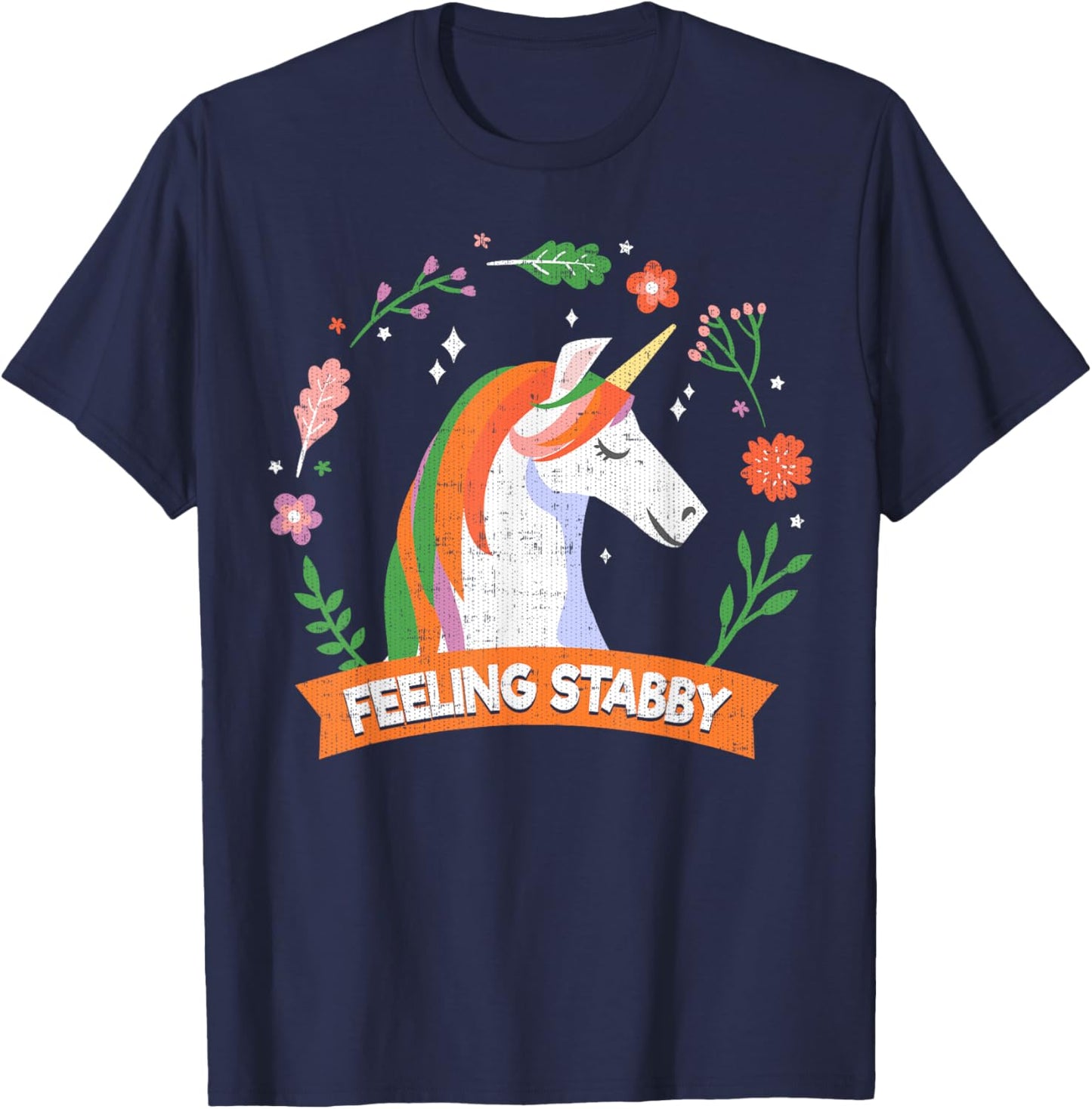 Feeling Stabby the unicorn shirt T-Shirt - T-Shirt | Navy
