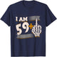 I Am 59 Plus Middle Finger Skeleton Bone 60th Birthday Shirt T-Shirt - T-Shirt | Navy