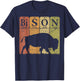 American Bison Periodic Table Elements Buffalo Retro T-Shirt - T-Shirt | Navy