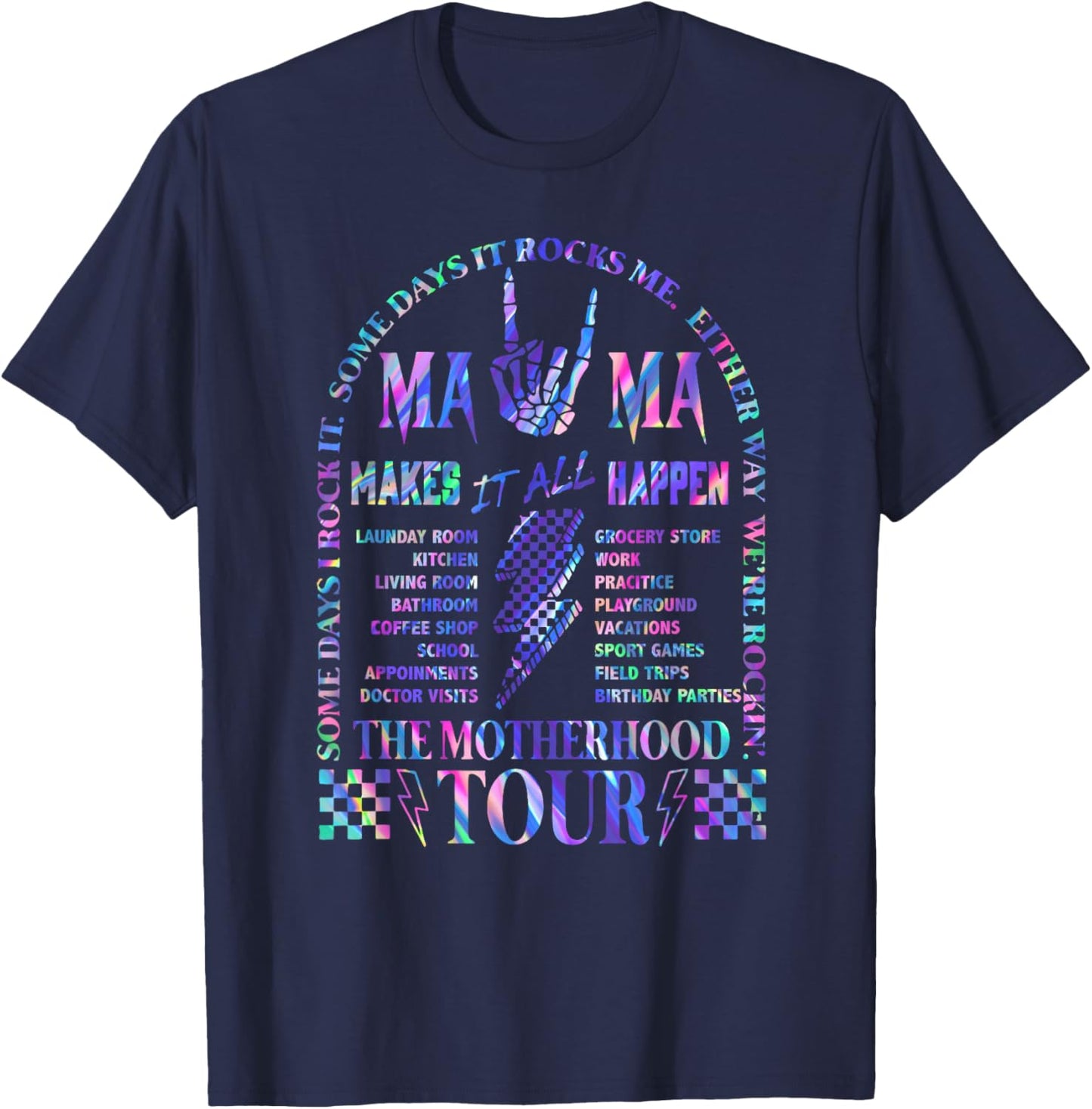 Mama Makes It All Happen Rocking The Motherhood Epic Glow T-Shirt - T-Shirt | Navy