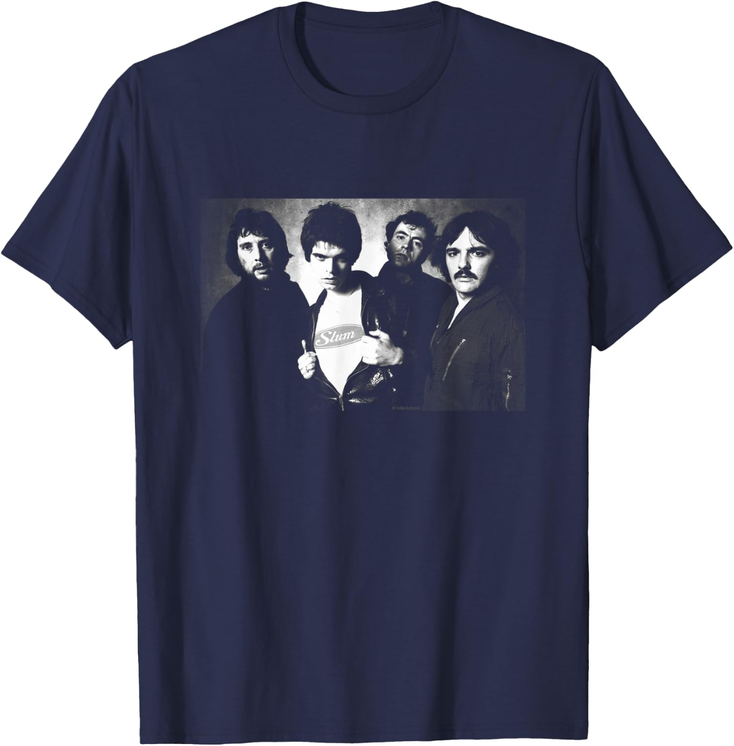 The Stranglers Band Portrait 1977 by Allan Ballard , Black, S T-Shirt - T-Shirt | Navy
