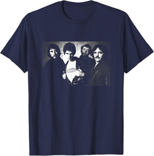 The Stranglers Band Portrait 1977 by Allan Ballard , Black, S T-Shirt - T-Shirt | Navy