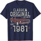 Born In 1981 Classic Car 44th Birthday T-Shirt - T-Shirt | Navy