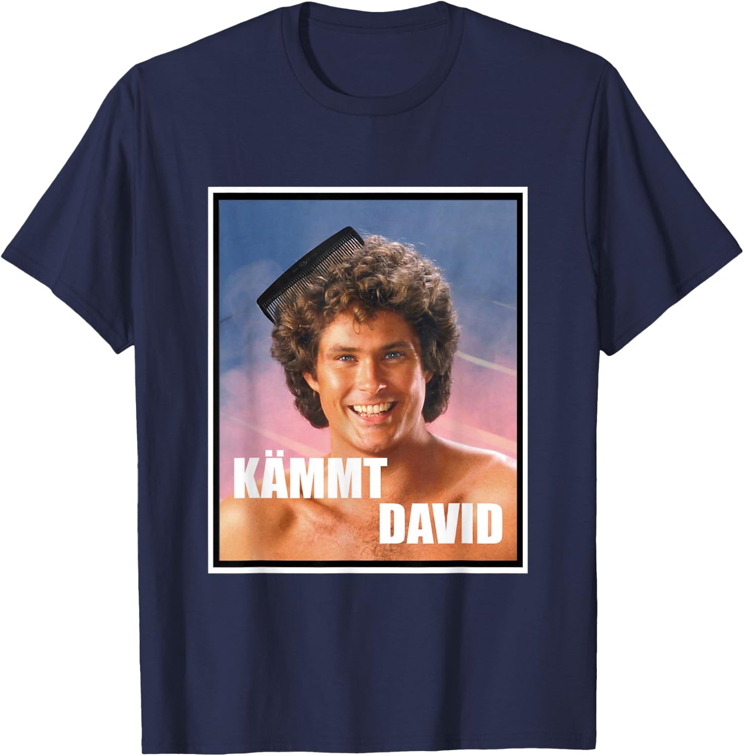 Kämmt David Funny Satire Saying David with Comb T-Shirt - T-Shirt | Navy