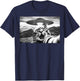 Cat Selfie with UFO Alien Funny Surprised Cat Scared Selfie , Black, S T-Shirt - T-Shirt | Navy