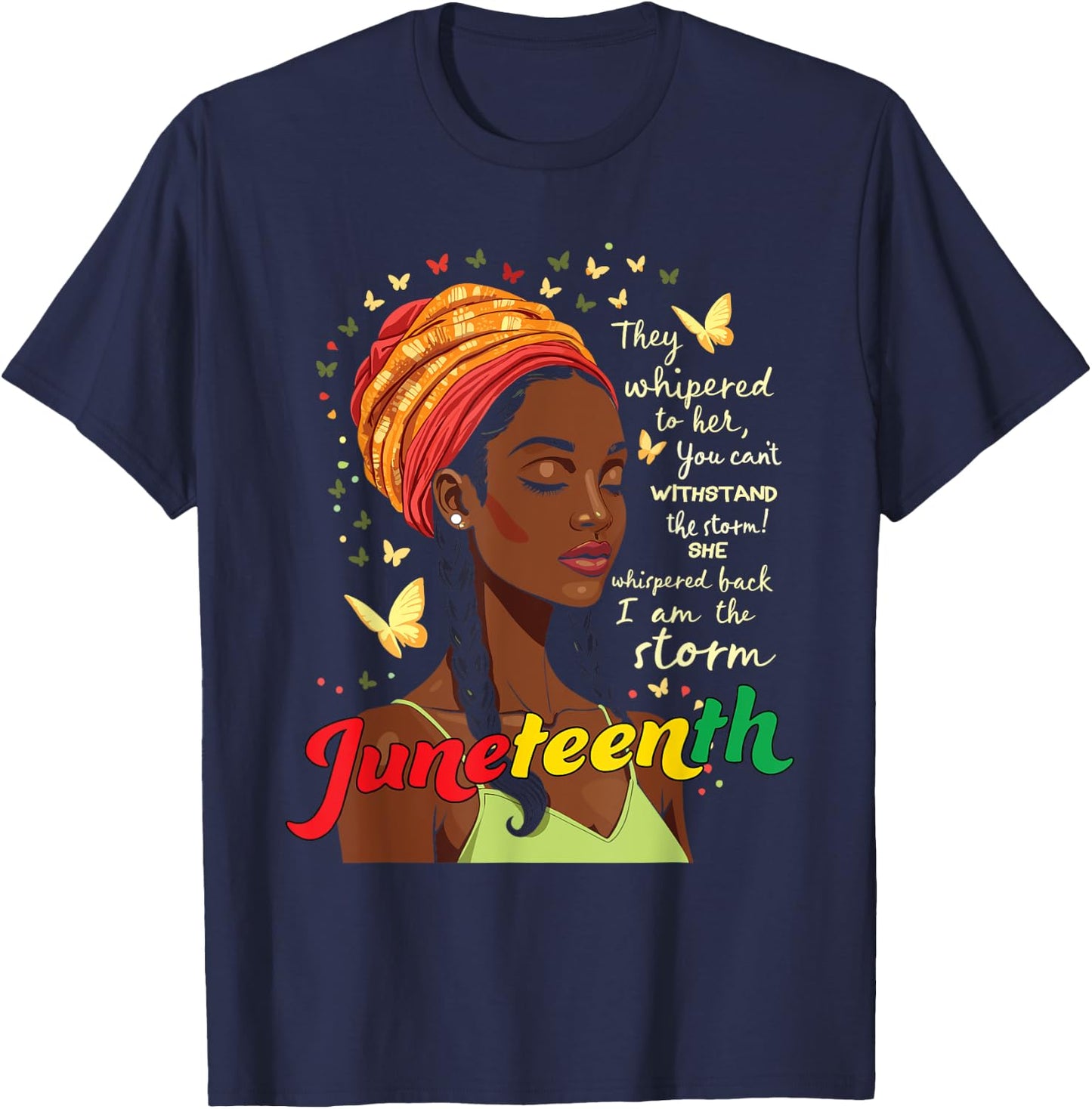 Juneteenth African American 1865 Women Men Juneteenth T-Shirt - T-Shirt | Navy